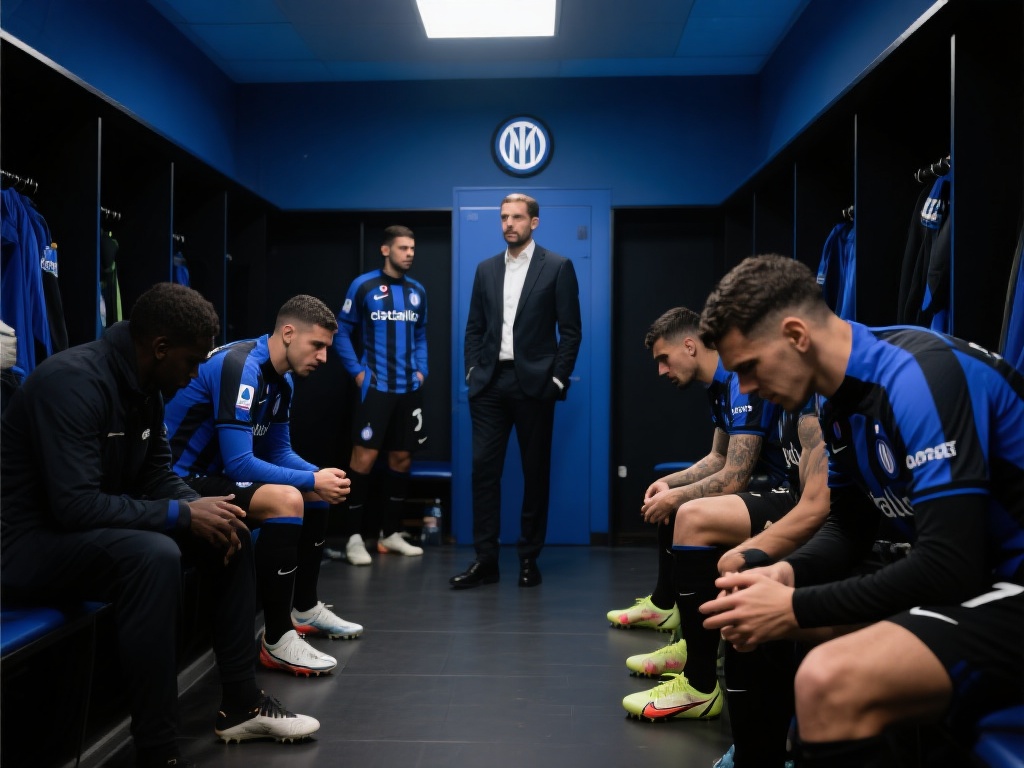 当比赛结果不尽如人意时，国米更衣室的安静